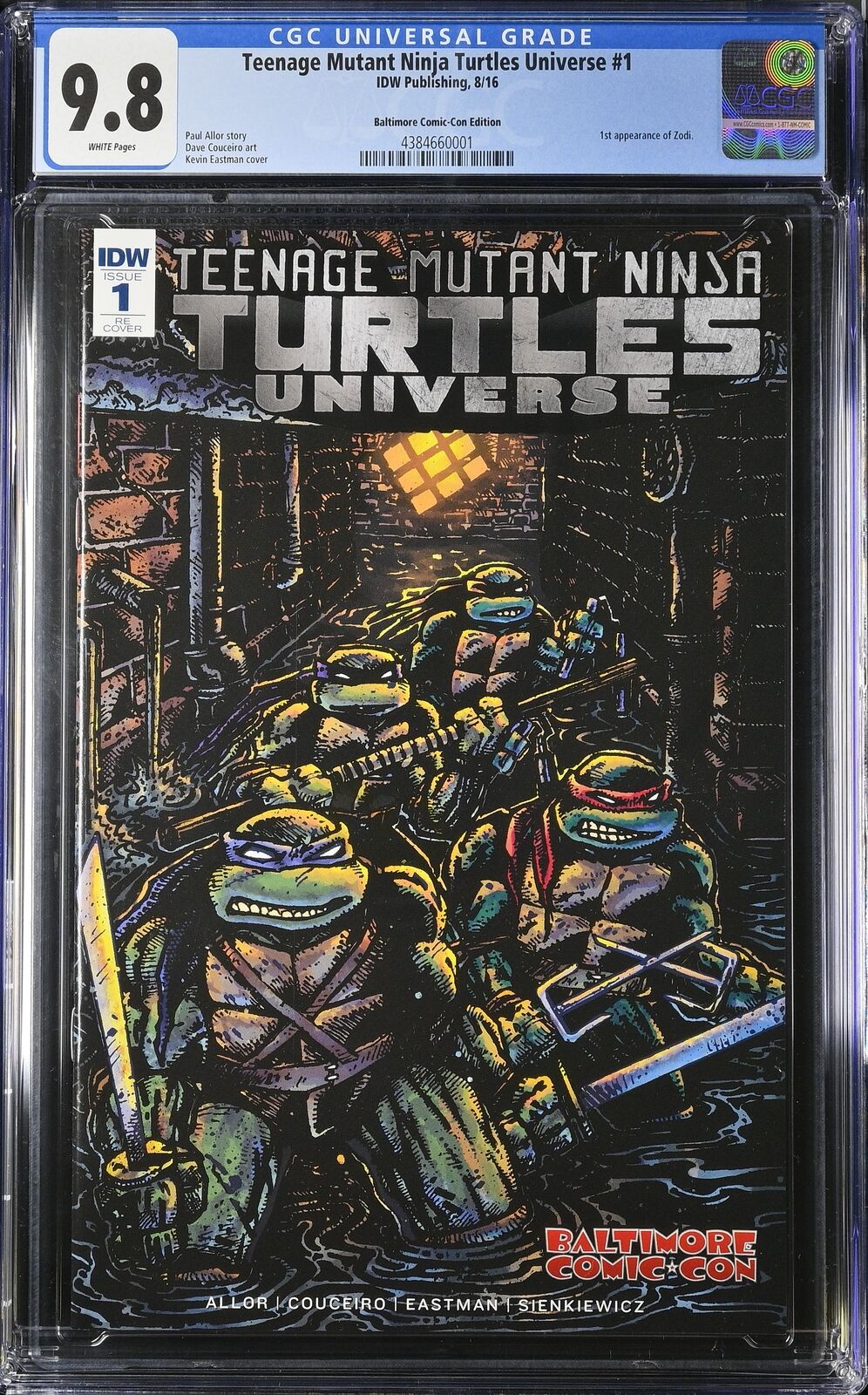 Teenage Mutant Ninja Turtles Universe 1 CGC 9.8 Baltimore Comic Con Variant 2016