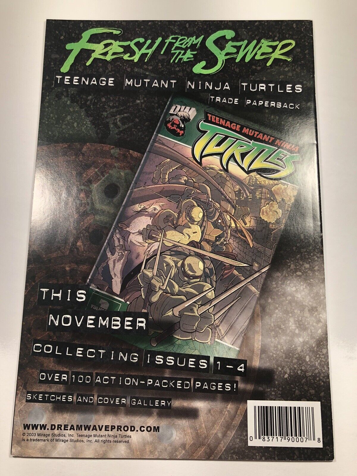  Teenage Mutant Ninja Turtles #1 Dreamwave Konami RARE 2nd Print Variant