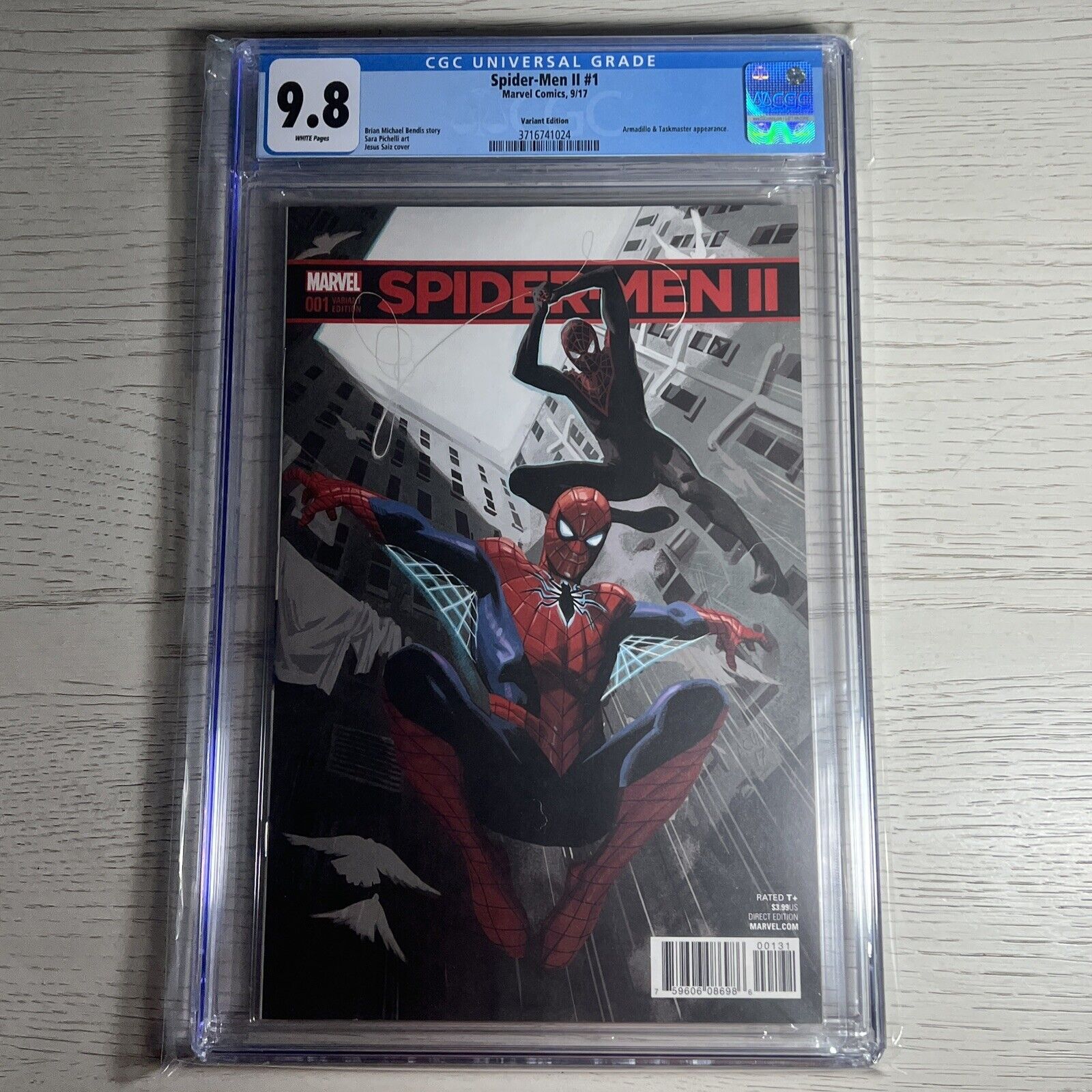 Spider-Men II #1 CGC 9.8 Acuna Variant 1st Evil Miles Morales 2017 Marvel Comic