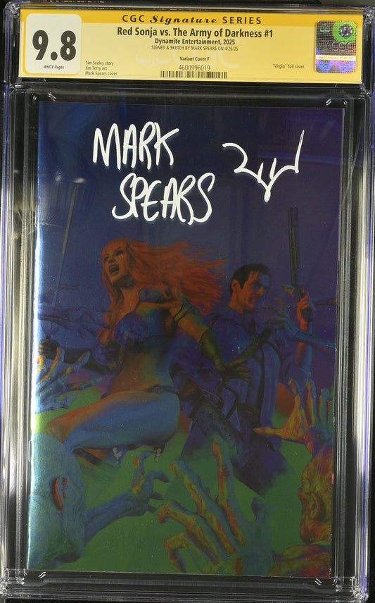 Red Sonja vs The Army of Darkness #1 Foil Virgin CGC SS 9.8 Mark Spears POP 3!