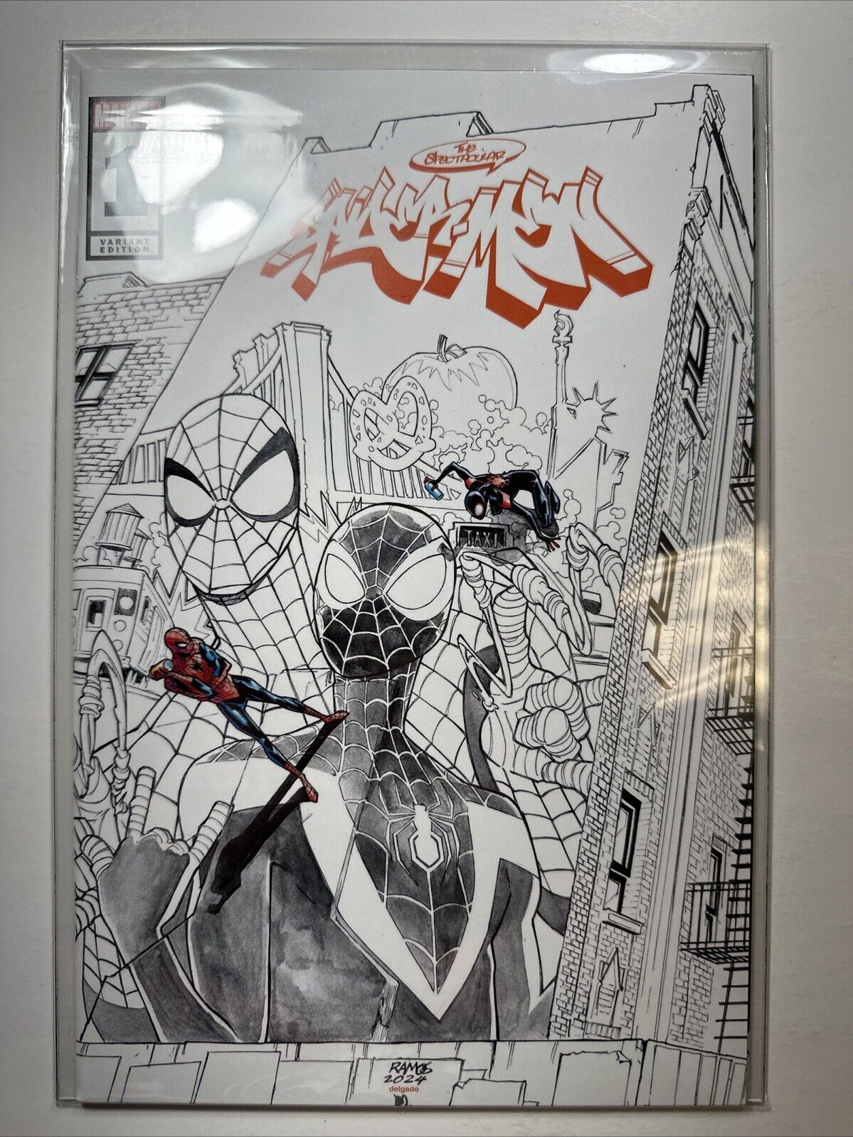 Spider-Men #1 Ramos Color Splash NM SDCC 2024 EXCLUSIVE Trinity Comics FOIL COA