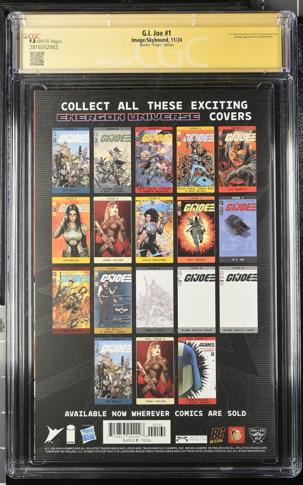 GI JOE 1 Virgin CGC SS 9.8 Joe Benitez Variant 2024 Image Skybound