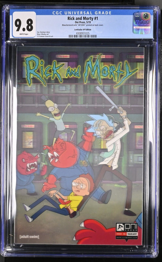 Rick and Morty 1 AP Edition CGC 9.8 ULTRA RARE 5/19 Oni Press Lenticular AP/2000