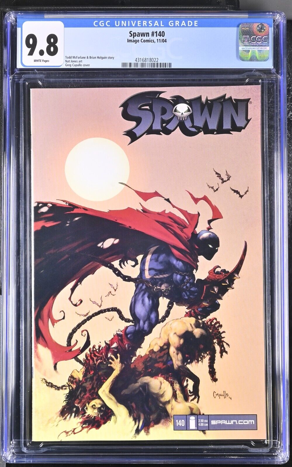 Spawn 140 CGC 9.8 Todd McFarlane LOW PRINT RUN Image Comics Capullo 2004