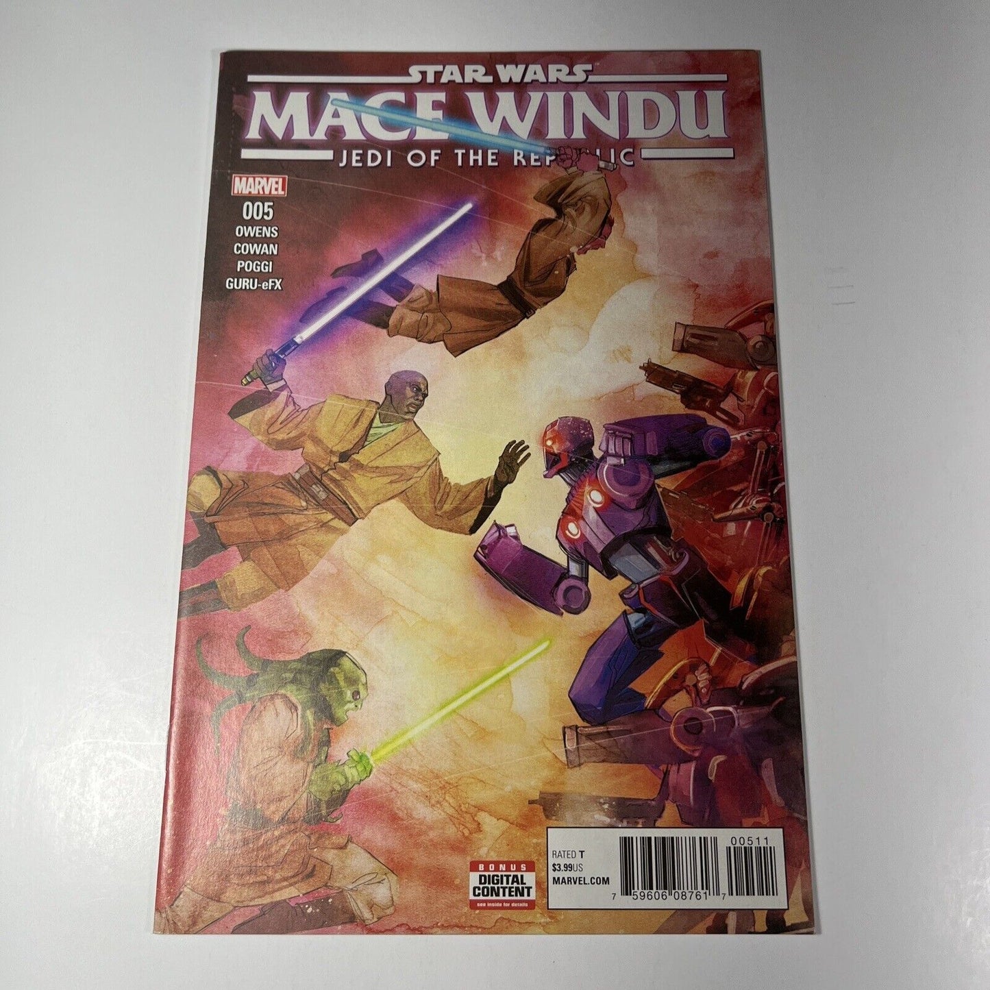 Star Wars Mace Windu Jedi of the Republic 5 1st Ahsoka Tano in Marvel Comic 2017