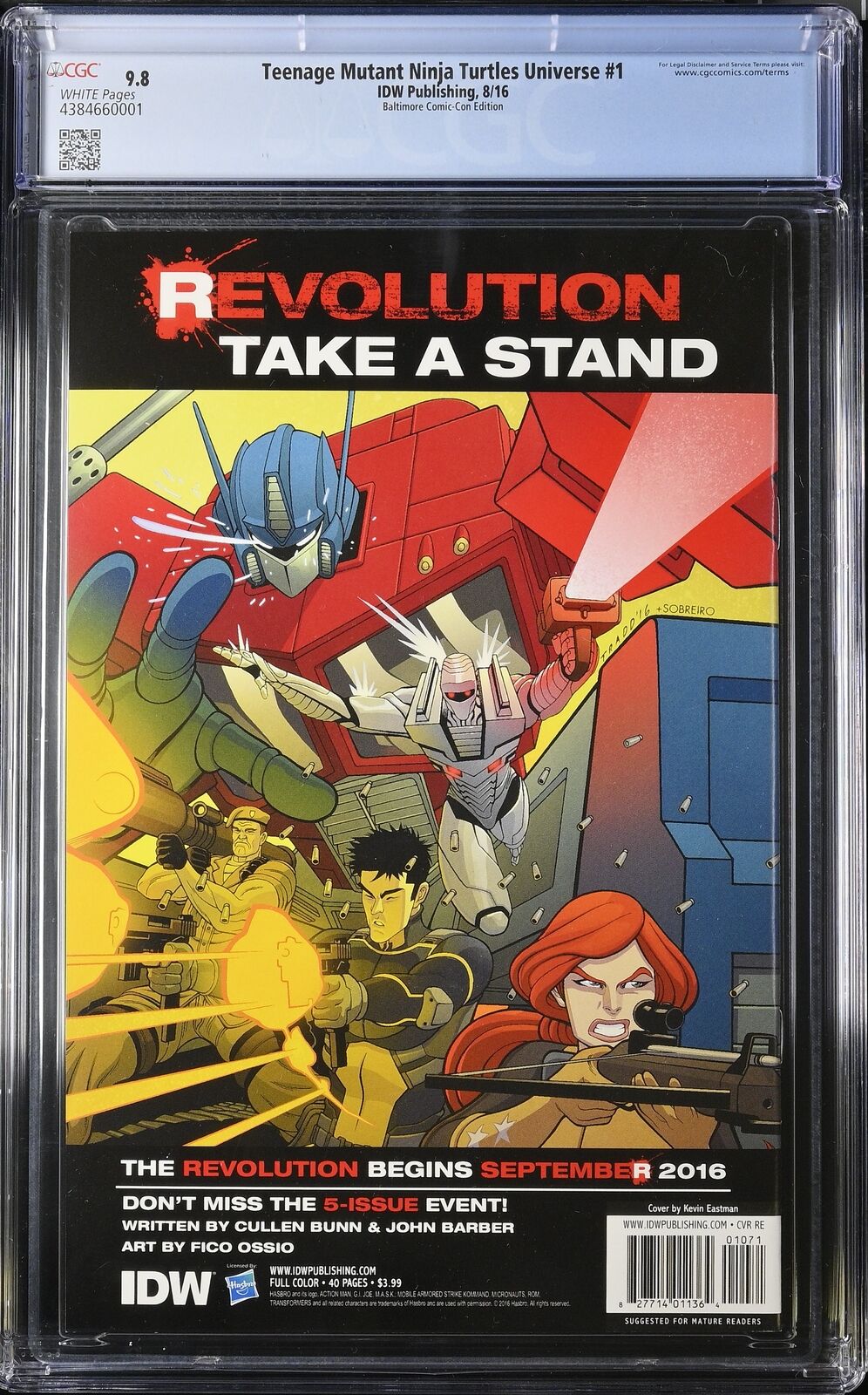 Teenage Mutant Ninja Turtles Universe 1 CGC 9.8 Baltimore Comic Con Variant 2016