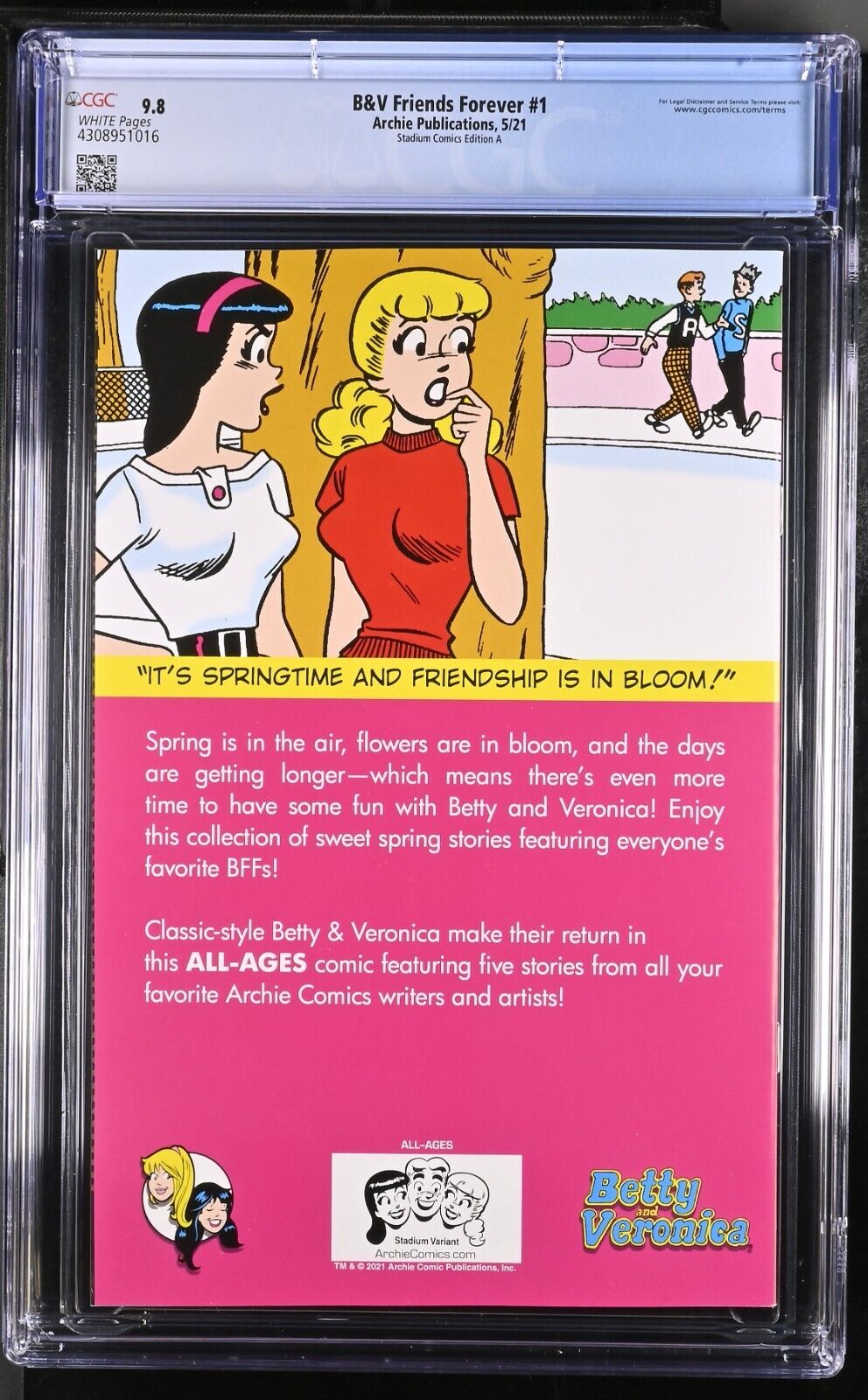 B&V Friends Forever 1 CGC 9.8 5/21 Archie Betty Veronica Stadium Comics Cvr A