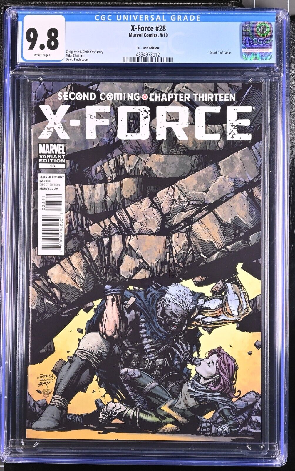 X-Force 28 Variant CGC 9.8 2010 David Finch Marvel Comics Only 15 9.8s! Cable