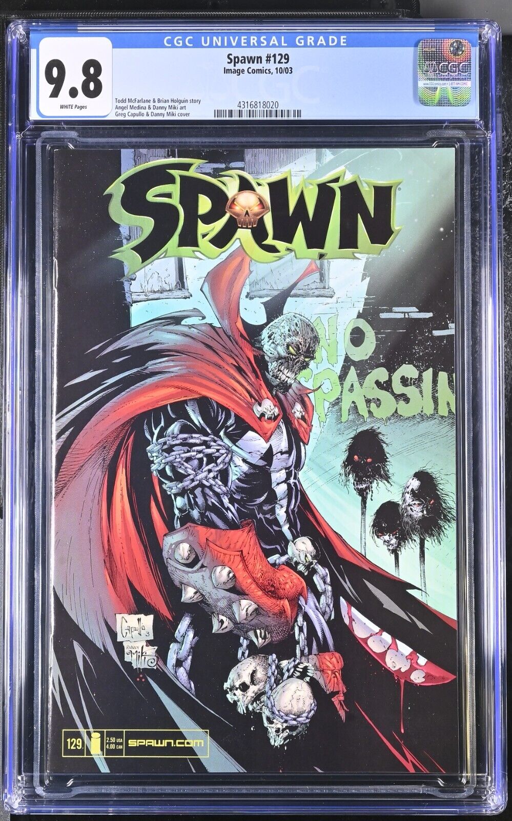 Spawn 129 CGC 9.8 Todd McFarlane 10/03 Image Comics Low Print Run 2003 Capullo