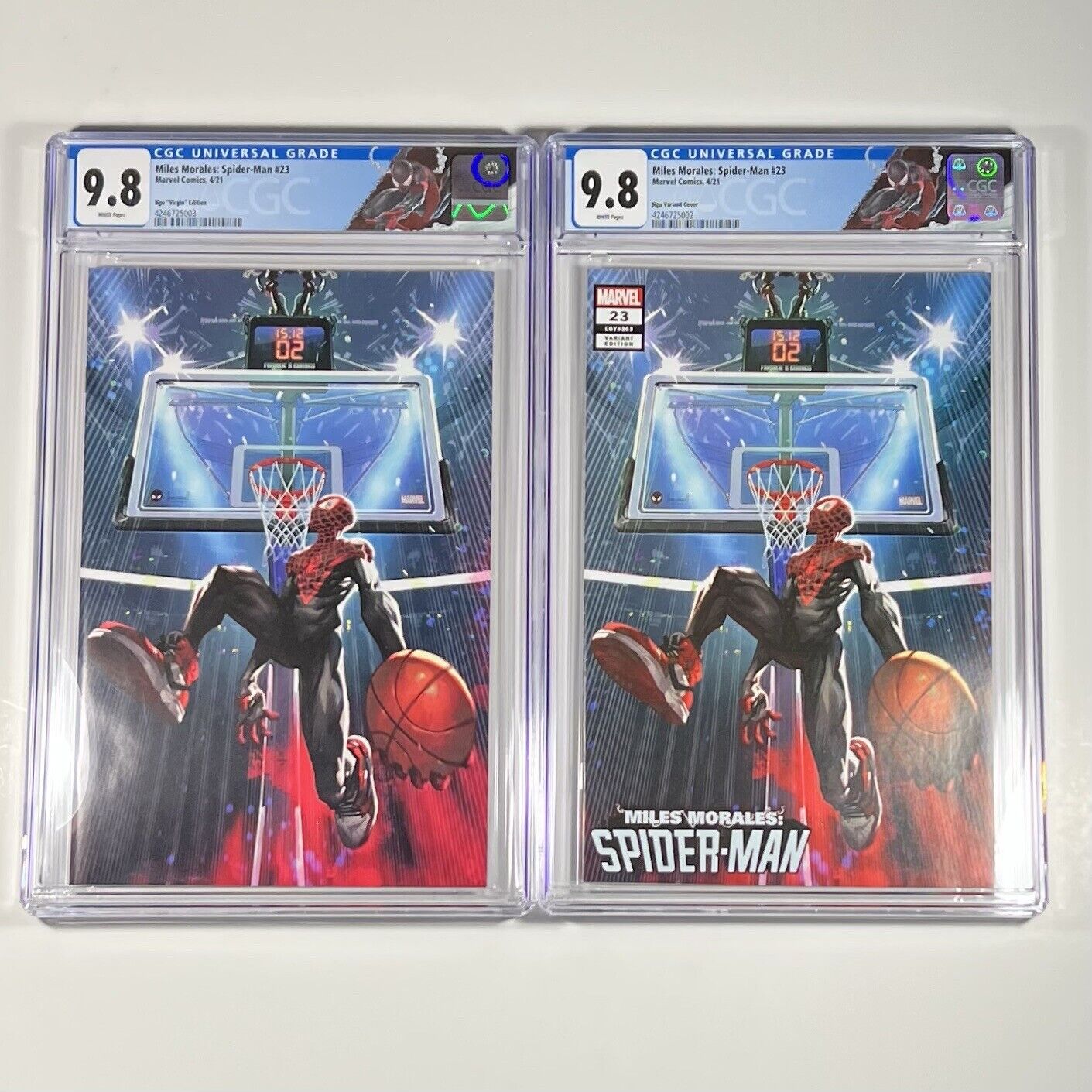 Miles Morales Spider-Man #23 CGC 9.8 SET Kael Ngu Marvel 2021 Basketball Variant