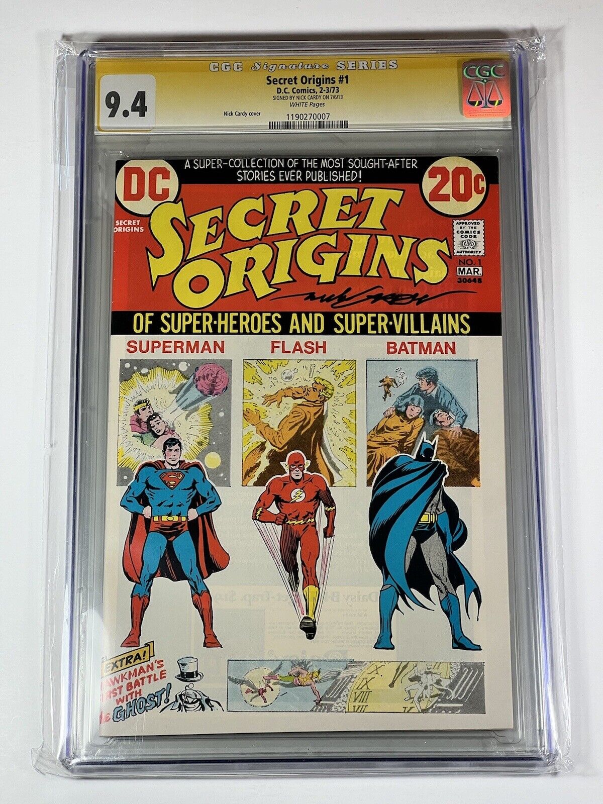 Secret Origins 1 CGC SS 9.4 Signed by NICK CARDY DC Comics 1973 Superman Batman