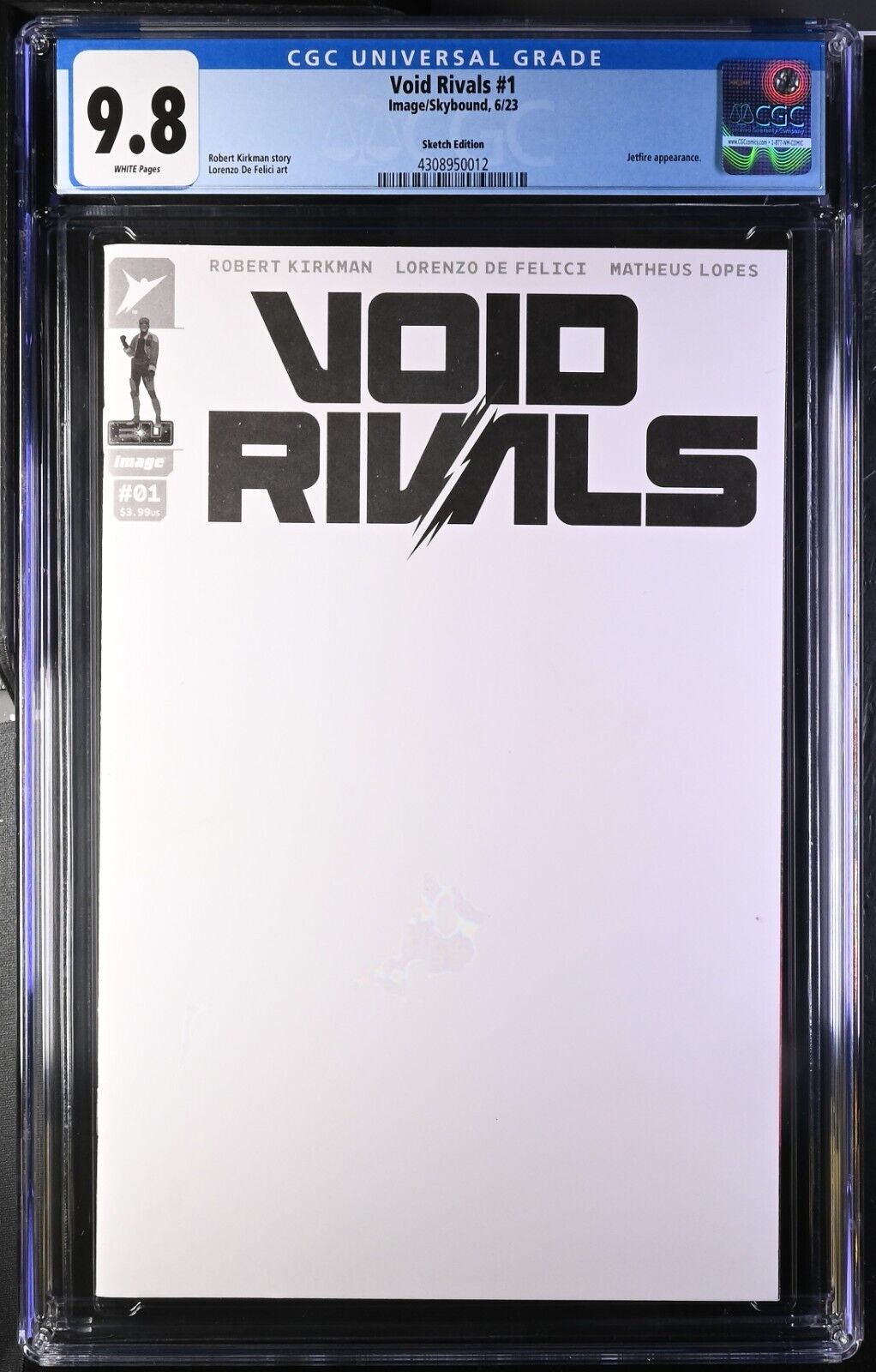 Void Rivals 1 CGC 9.8 Sketch / Blank Variant 2023 Image Skybound Transformers