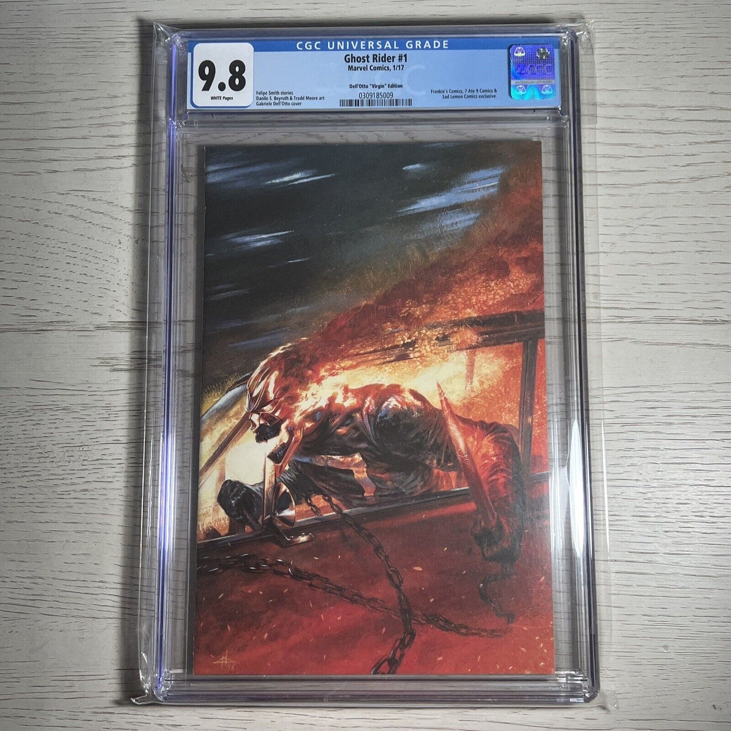 Ghost Rider #1 CGC 9.8 Dell'Otto Virgin Variant Marvel Comics 2017 BEAUTIFUL