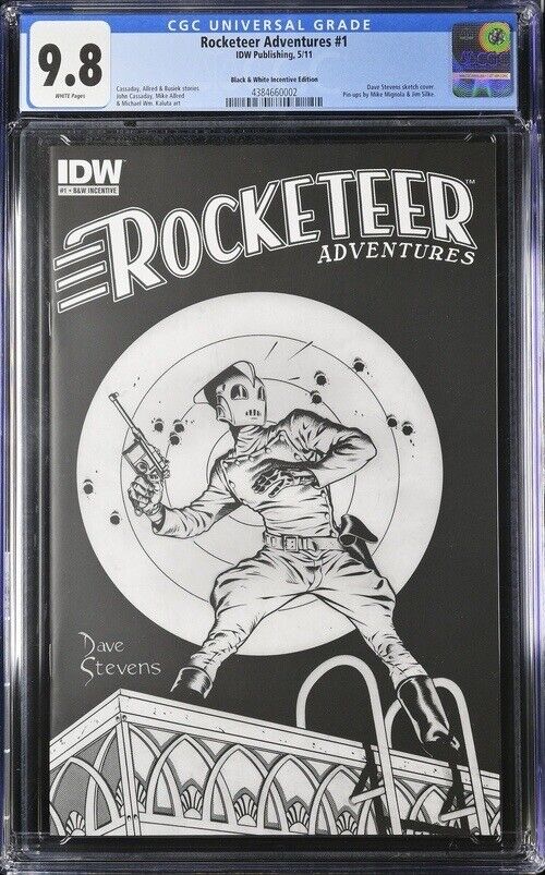 Rocketeer Adventures 1 Variant CGC 9.8 + 2 & 3 Dave Stevens IDW 2011 RARE 1:25