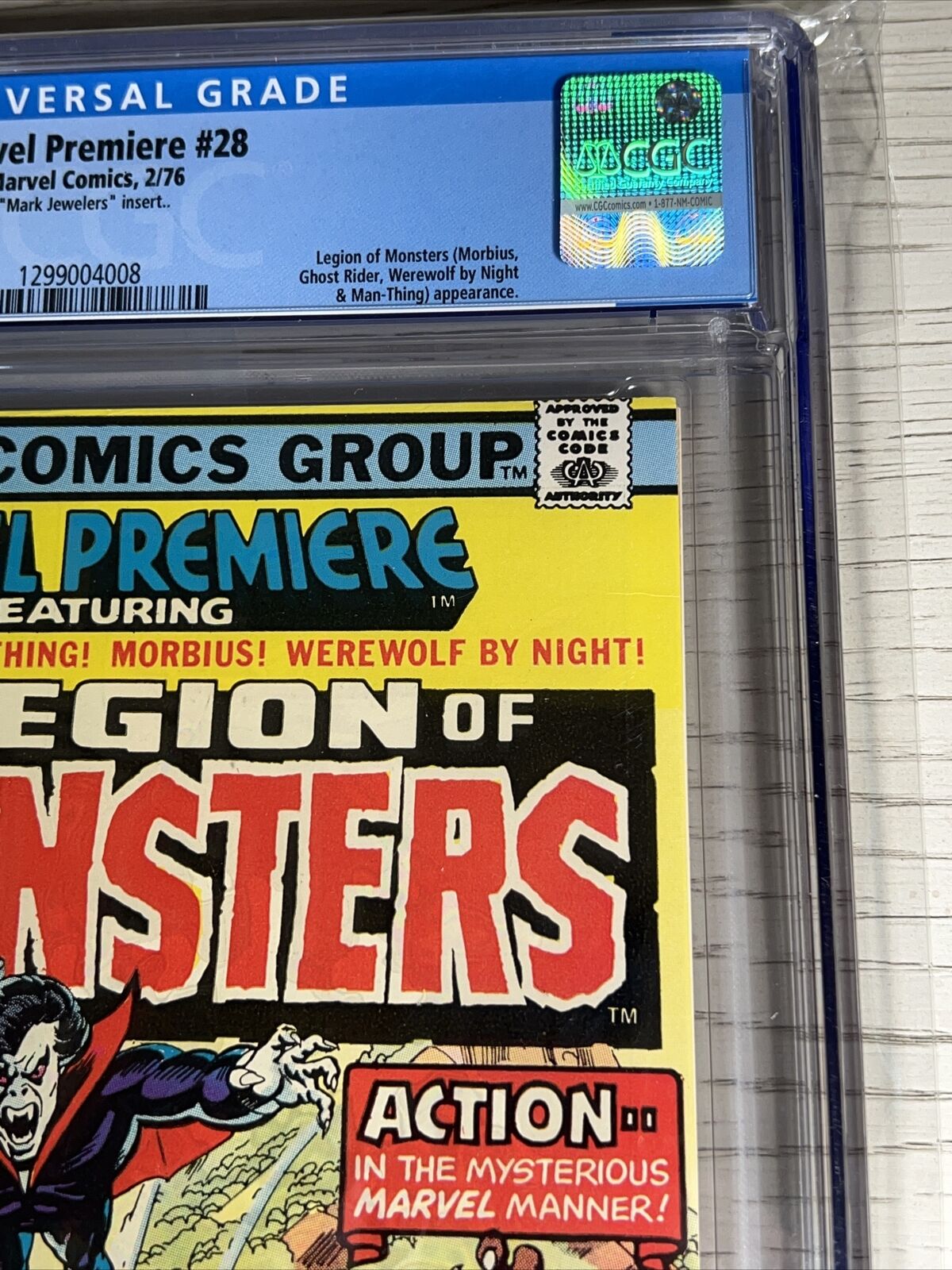 Marvel Premiere #28 CGC 9.6 MARK JEWELERS - WHITE PAGES Legion of Monsters 1976