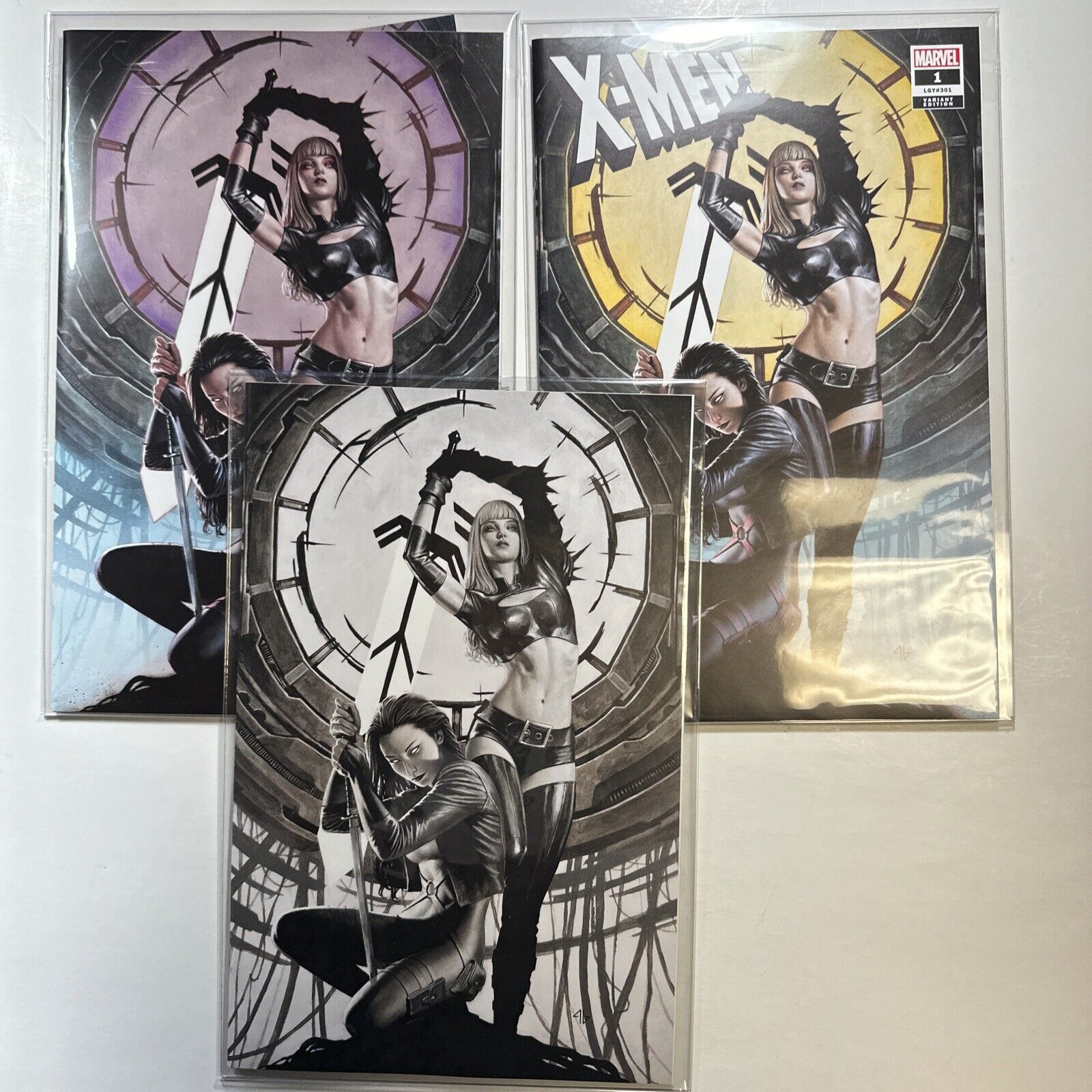 X-Men 1 Adi Granov SET! All 3!  NM SDCC 2024 EXCLUSIVE Trinity Comics FOIL COA