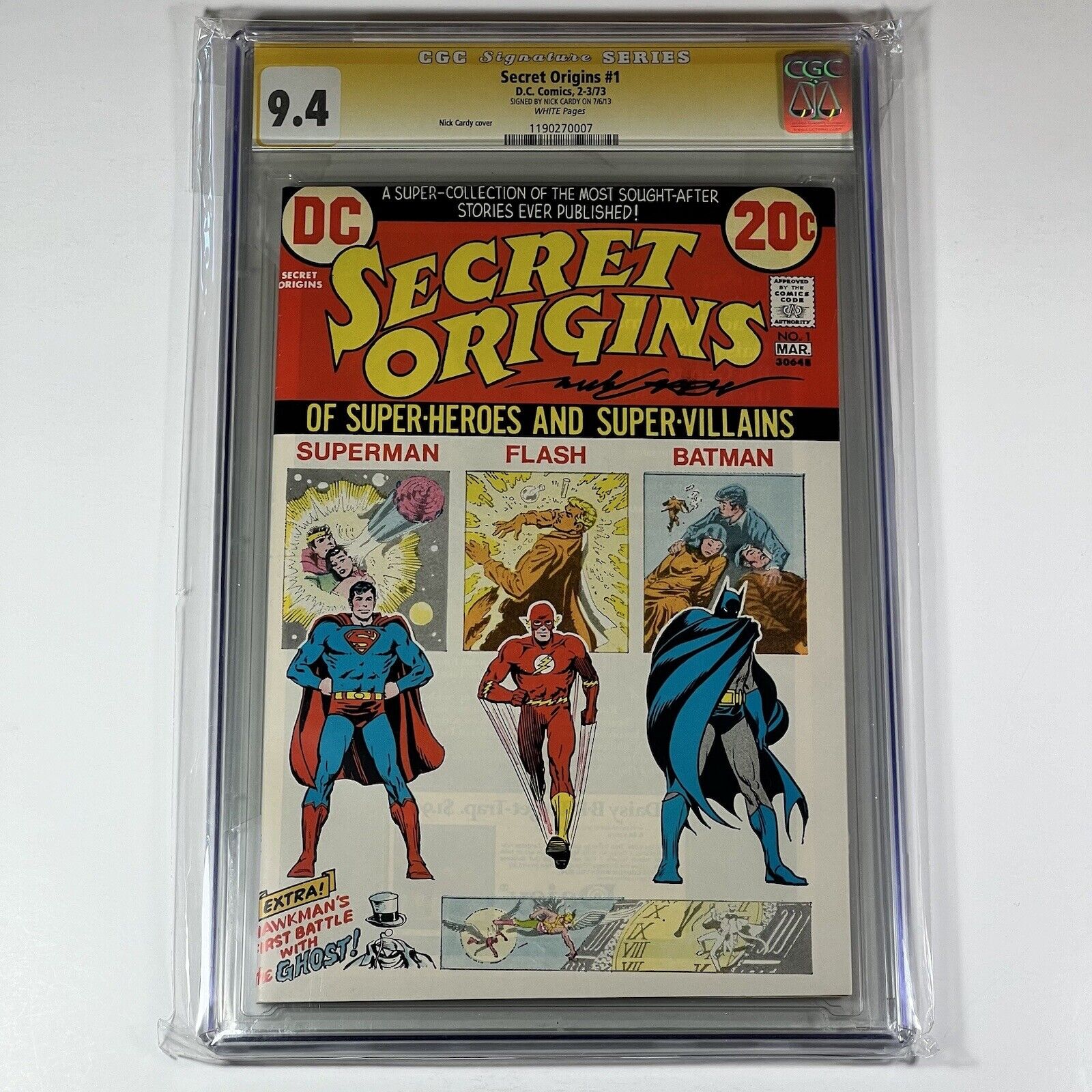 Secret Origins 1 CGC SS 9.4 Signed by NICK CARDY DC Comics 1973 Superman Batman