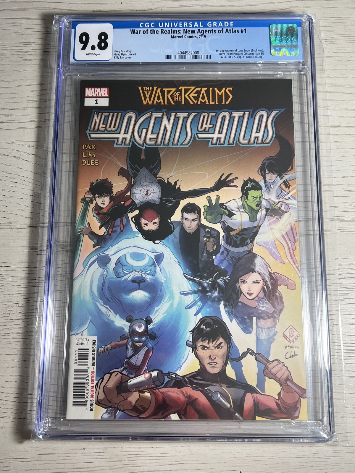 War of the Realms New Agents of Atlas #1 CGC 9.8 1st Luna Snow & Aero Marvel