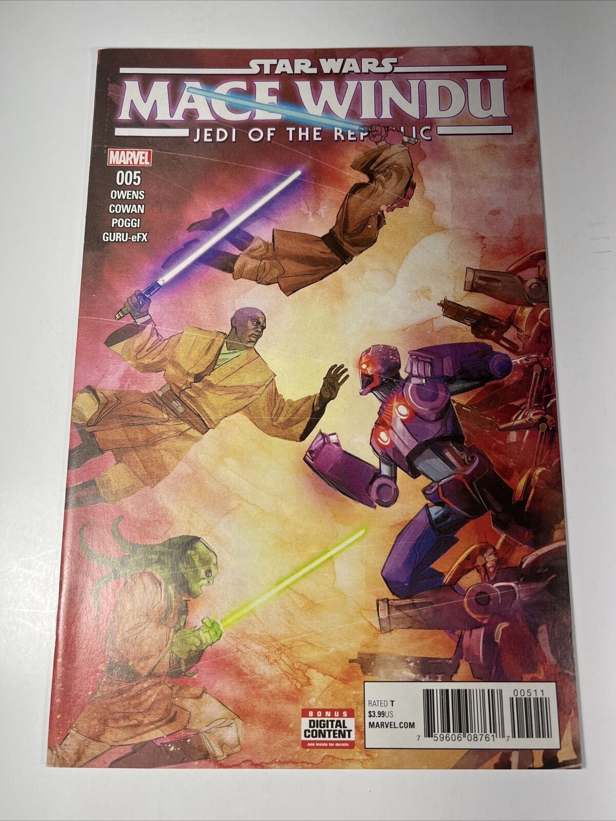 Star Wars Mace Windu Jedi of the Republic 5 1st Ahsoka Tano in Marvel Comic 2017