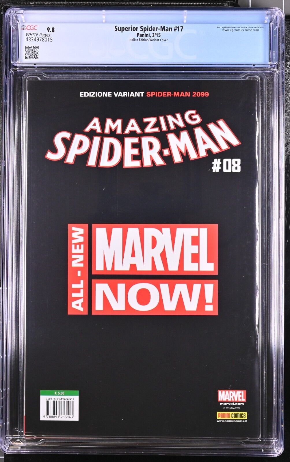 Superior Spider-Man 17 CGC 9.8 only 2 9.8! Panini Italian Variant 2015 Marvel