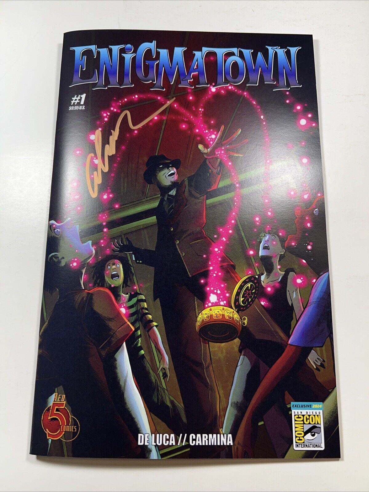 Enigmatown #1 SDCC 2024 EXCLUSIVE AUTOGRAPHED Red 5 Comics Pre-Release