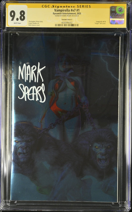 Vampirella #1 CGC SS 9.8 Mark Spears FOIL Variant Z 2025 Dynamite Comic Pop 5