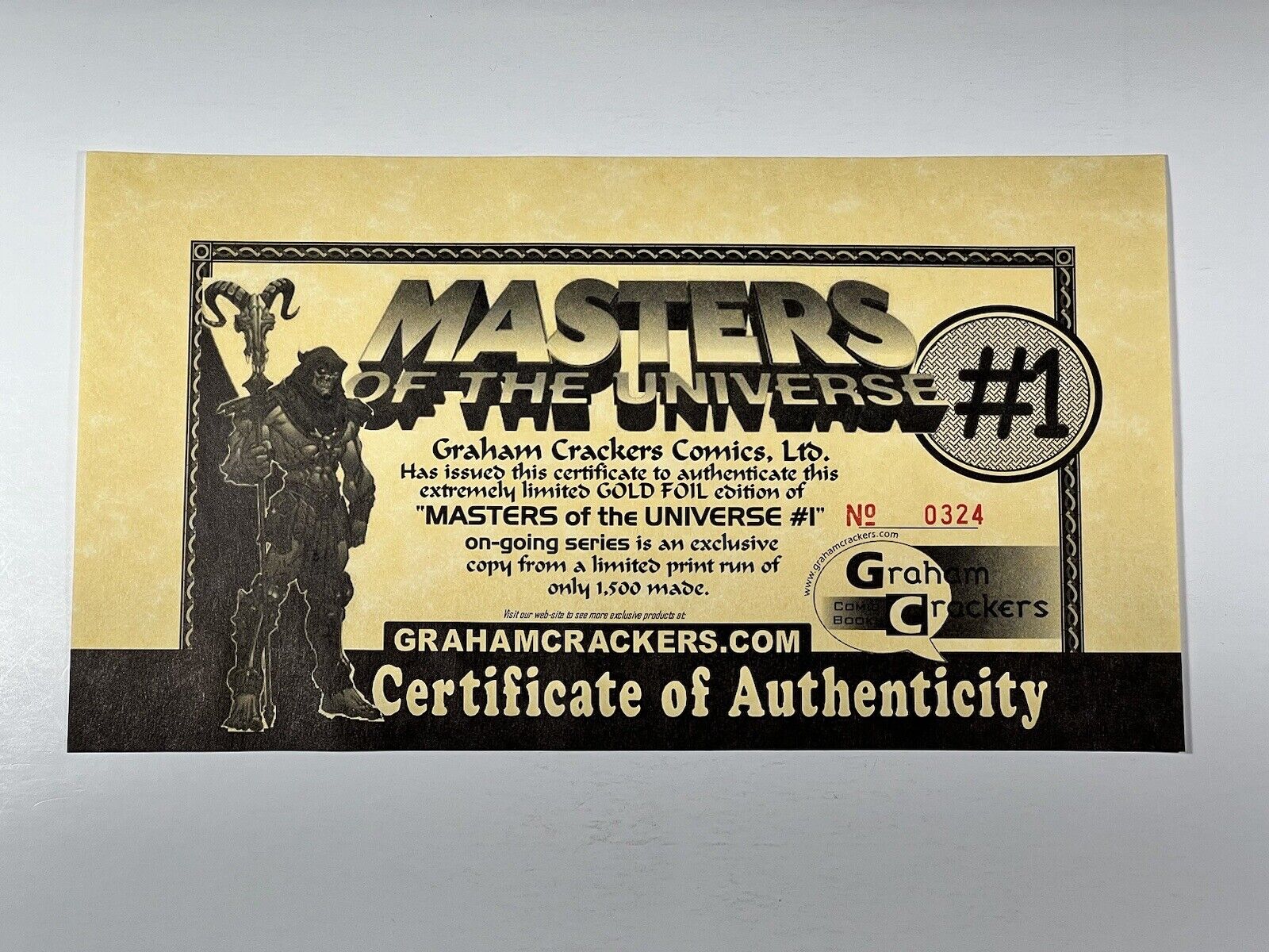 Masters of the Universe 1 CGC 9.8 w/COA Graham Crackers Gold MV Creations IMAGE