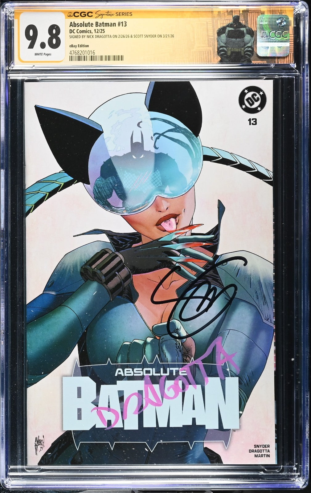 Absolute Batman #13 CGC 9.8 NYCC March Variant Signed Scott Snyder Nick Dragotta