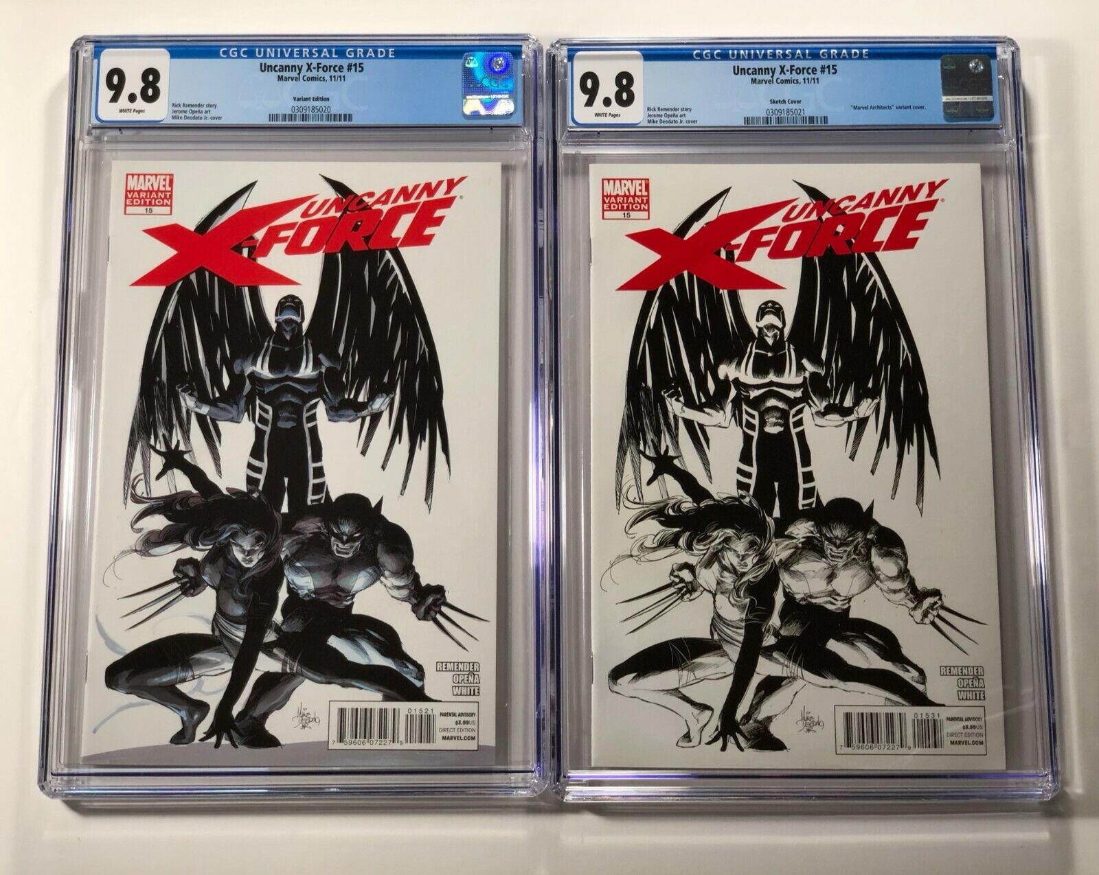 Uncanny X-Force #15 CGC 9.8 Variant X2 - 1:26 & 1:52 Sketch 2011 Marvel Comics