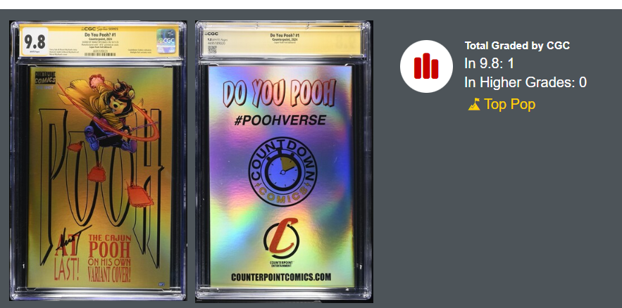 Do You Pooh #1 CGC SS 9.8 Signed Marat Mychaels POP 1! Gambit Gold Cajun Foil