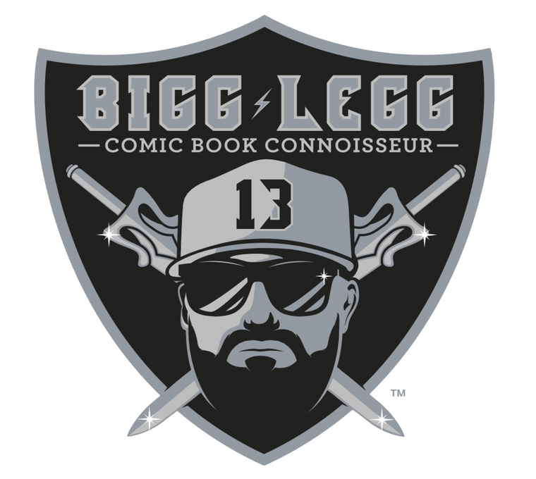 Bigg Legg logo comic book connoisseur