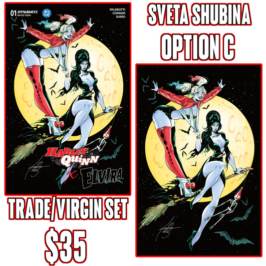 Harley Quinn X Elvira #1 TRADE + VIRGIN SET Sveta Shubina Variant PRE-ORDER