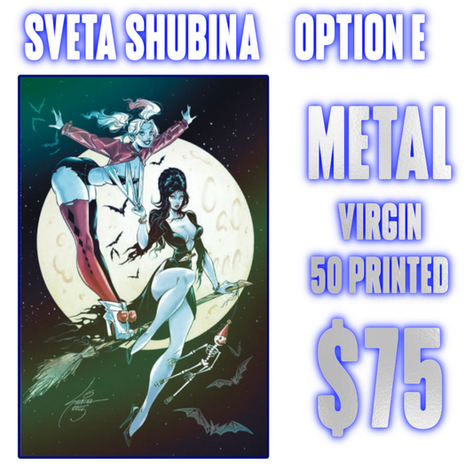 Harley Quinn X Elvira #1 METAL VIRGIN Sveta Shubina Variant PRE-ORDER LIMIT 1!